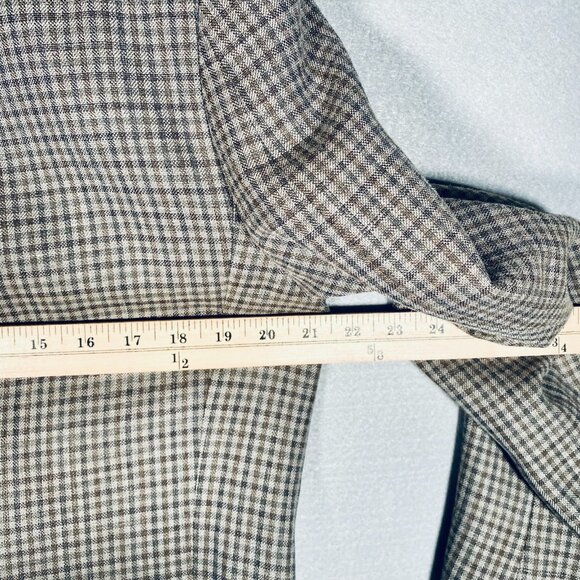 Ralph Lauren Blazer Mens 40R Tan Silk Wool Gingham Plaid Sport Coat Jacket - Picture 12 of 15